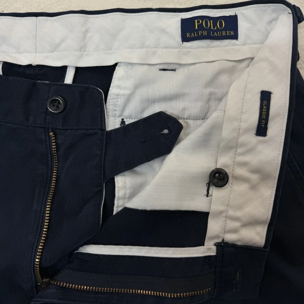 Polo Ralph Lauren Classic Fit Chino Pants Mens 36x32 Navy Cotton Soft Twill